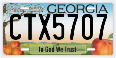 GA license plate CTX5707