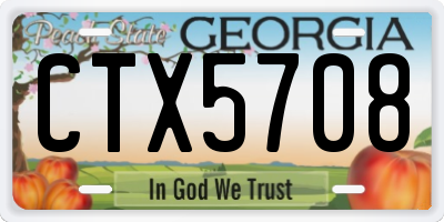 GA license plate CTX5708