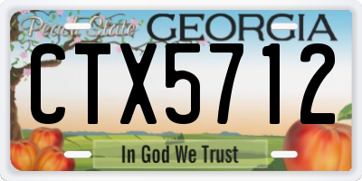 GA license plate CTX5712