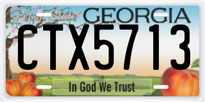 GA license plate CTX5713
