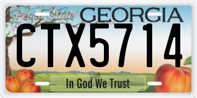 GA license plate CTX5714