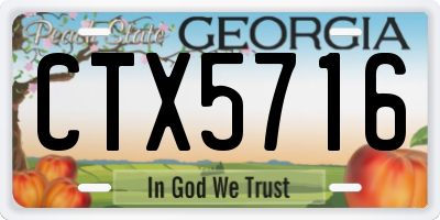 GA license plate CTX5716