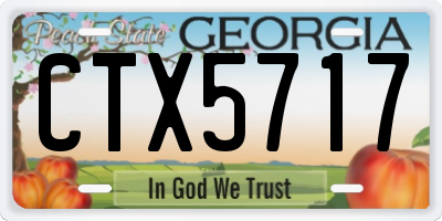 GA license plate CTX5717