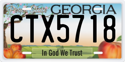 GA license plate CTX5718