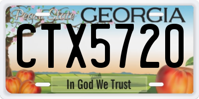 GA license plate CTX5720