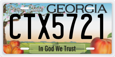 GA license plate CTX5721