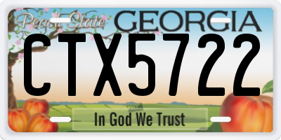 GA license plate CTX5722