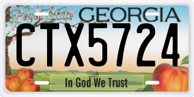 GA license plate CTX5724