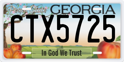 GA license plate CTX5725