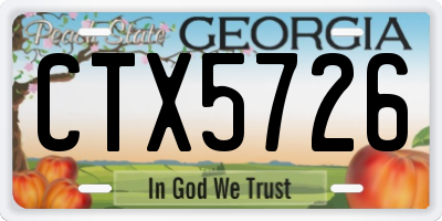 GA license plate CTX5726
