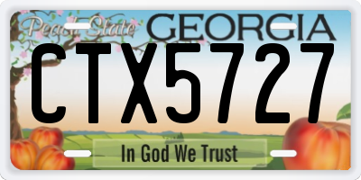 GA license plate CTX5727