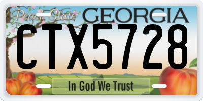 GA license plate CTX5728