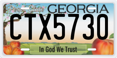 GA license plate CTX5730