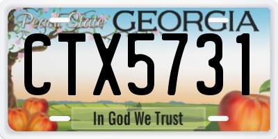 GA license plate CTX5731