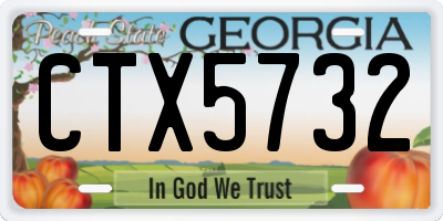 GA license plate CTX5732