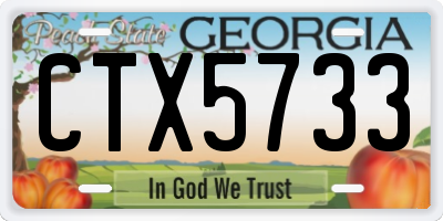 GA license plate CTX5733