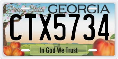 GA license plate CTX5734