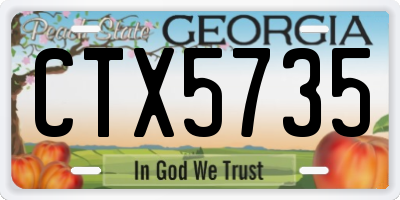 GA license plate CTX5735
