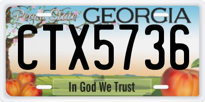 GA license plate CTX5736