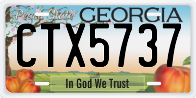 GA license plate CTX5737