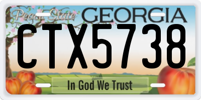 GA license plate CTX5738
