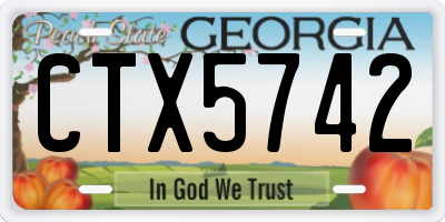 GA license plate CTX5742