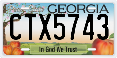 GA license plate CTX5743