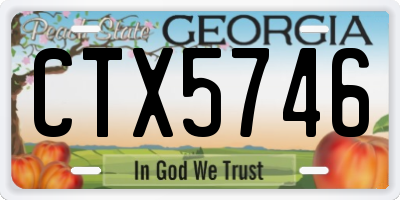 GA license plate CTX5746