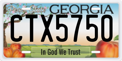 GA license plate CTX5750