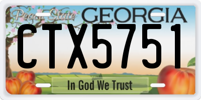 GA license plate CTX5751