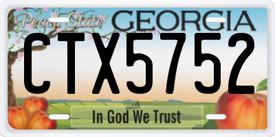 GA license plate CTX5752