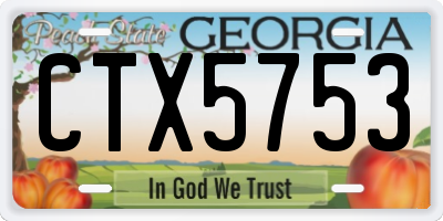 GA license plate CTX5753