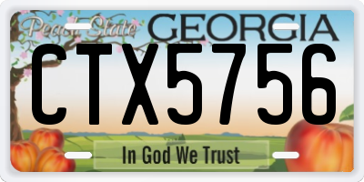 GA license plate CTX5756