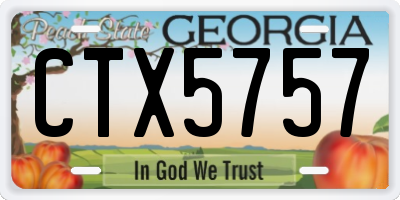 GA license plate CTX5757
