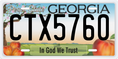 GA license plate CTX5760