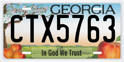 GA license plate CTX5763