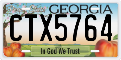 GA license plate CTX5764