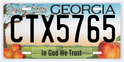GA license plate CTX5765