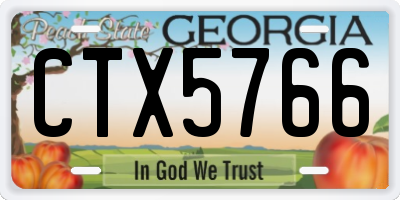 GA license plate CTX5766
