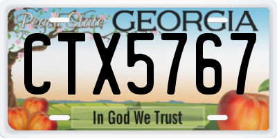 GA license plate CTX5767