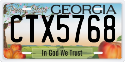 GA license plate CTX5768