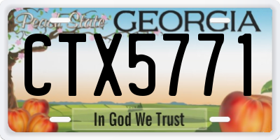 GA license plate CTX5771
