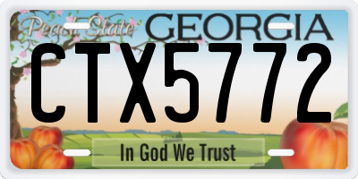 GA license plate CTX5772