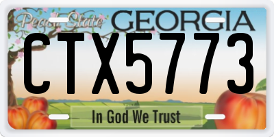 GA license plate CTX5773