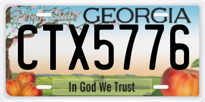 GA license plate CTX5776