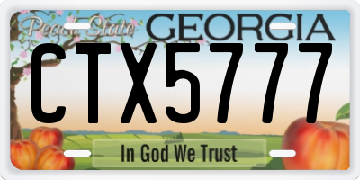 GA license plate CTX5777