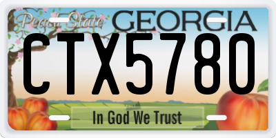 GA license plate CTX5780