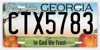 GA license plate CTX5783