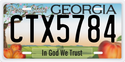 GA license plate CTX5784