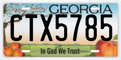 GA license plate CTX5785